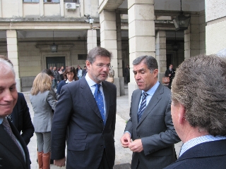 El ministro de Justicia Rafael Catalá con el presidente del TSJA Lorenzo del Río